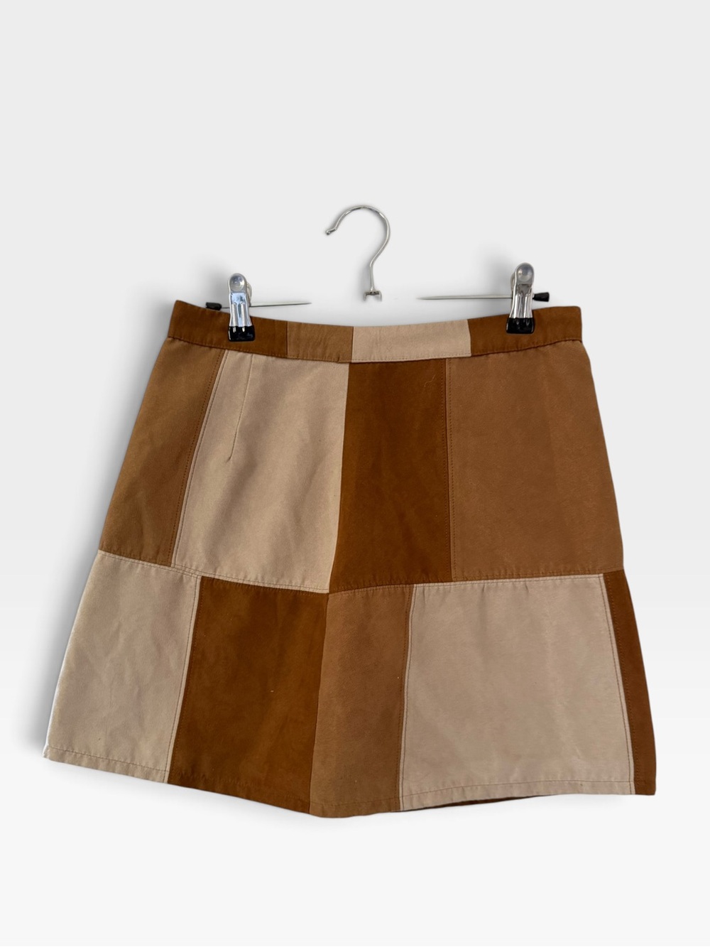 Hollister Patchwork Mini Skirt - Brown & Cream Suede - Picture 6 of 9